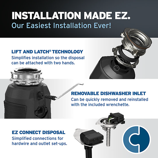 INSINKERATOR-PRO-1000 W/CDK Garbage Disposal with EZ Connect Cord & Hardwire Adapter