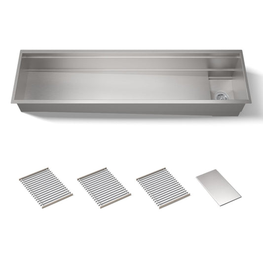 KOHLER 37905-NA Synthos 69-3/4" undermount single-bowl kitchen sink  -  Stainless Steel