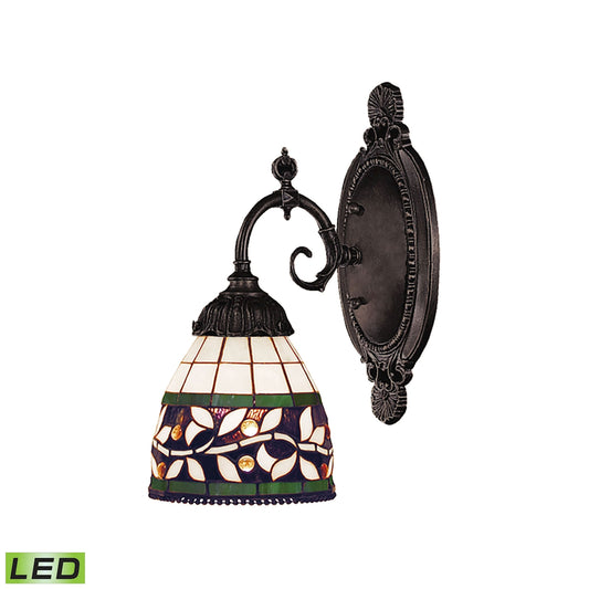 ELK SHOWROOM 071-TB-13-LED Mix-N-Match 1-Light Wall Lamp in Tiffany Bronze with Tiffany Style Glass - Includes LED Bulb