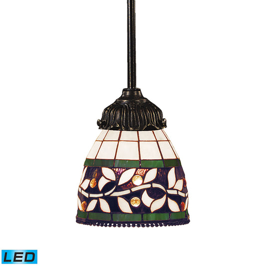 ELK SHOWROOM 078-TB-13-LED Mix-N-Match 1-Light Mini Pendant in Tiffany Bronze with Tiffany Style Glass - Includes LED Bulb