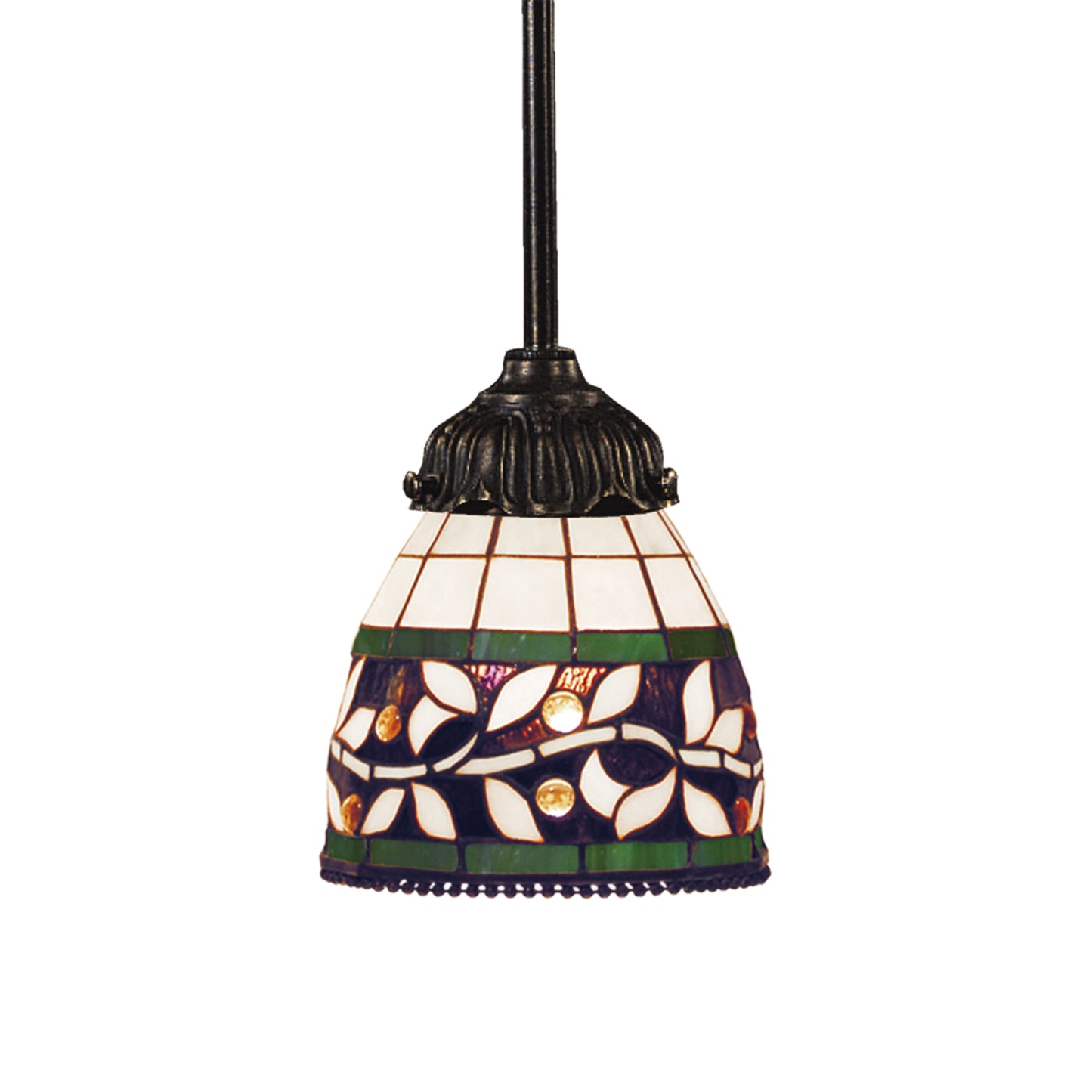 ELK SHOWROOM 078-TB-13 Mix-N-Match 1-Light Mini Pendant in Tiffany Bronze with Tiffany Style Glass