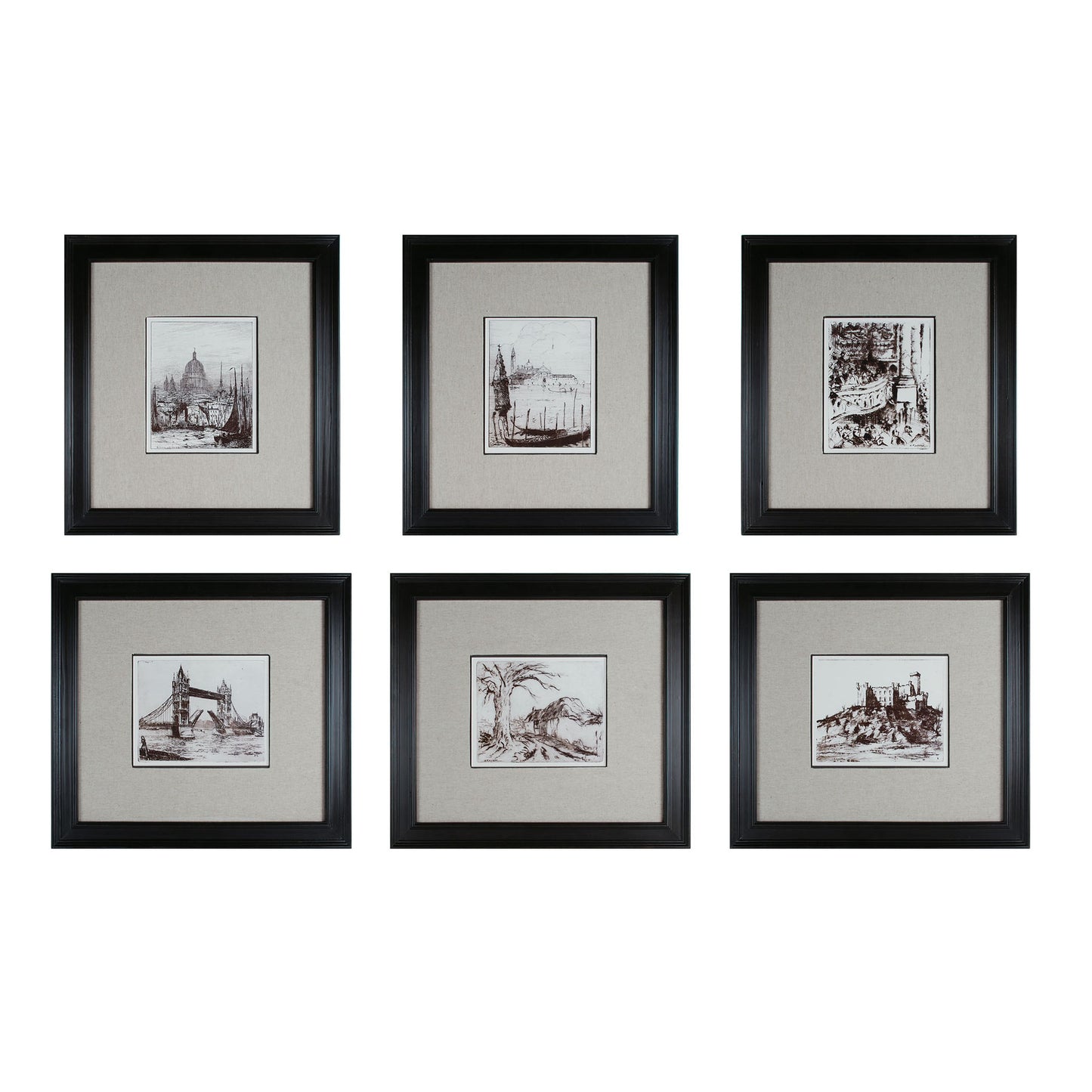 ELK STUDIO 10016-S6 18th Century Ink Reproductions (6-piece Set)