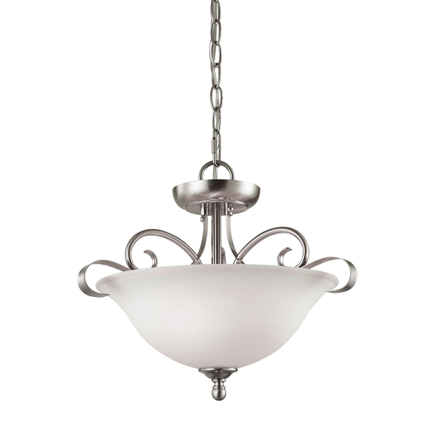 THOMAS 1002CS/20 Brighton 16'' Wide 2-Light Semi Flush Mount - Brushed Nickel