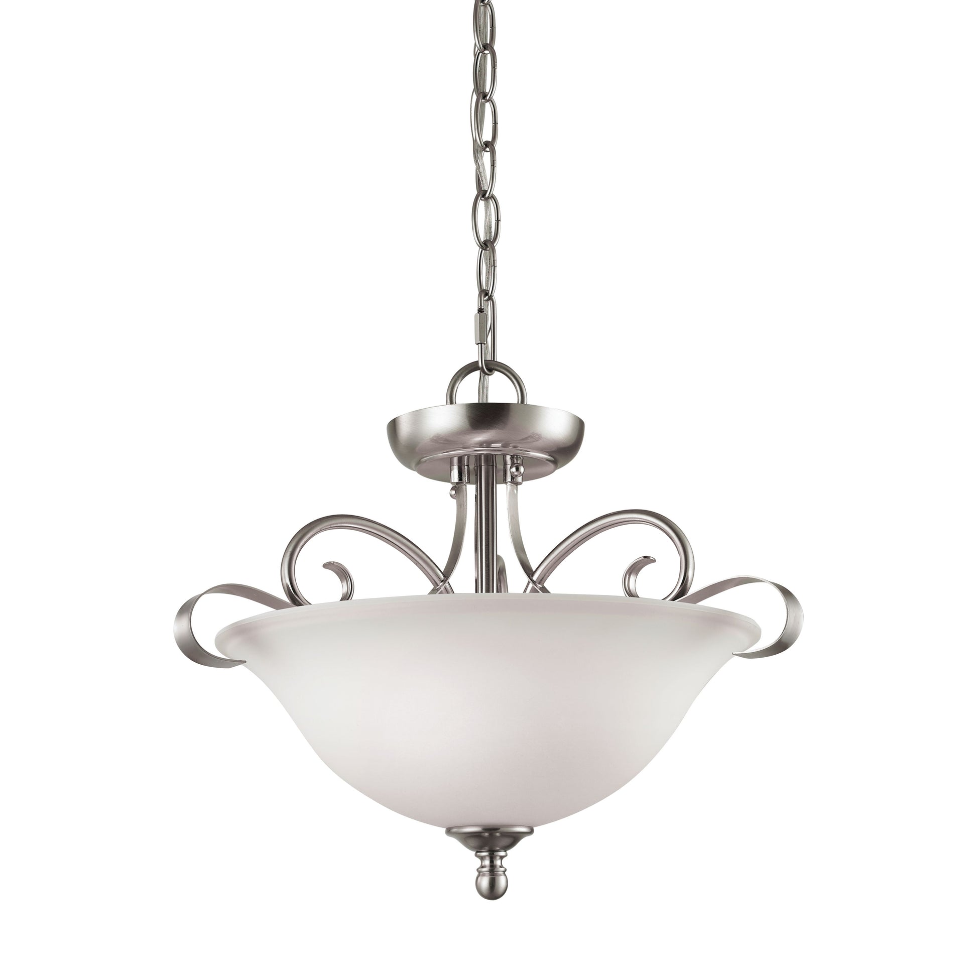 THOMAS 1002CS/20 Brighton 16'' Wide 2-Light Semi Flush Mount - Brushed Nickel