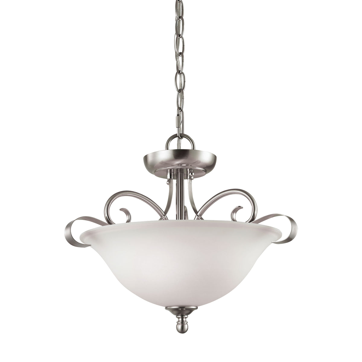 THOMAS 1002CS/20 Brighton 16'' Wide 2-Light Semi Flush Mount - Brushed Nickel