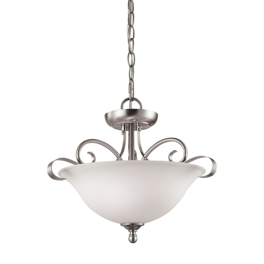 THOMAS 1002CS/20 Brighton 16'' Wide 2-Light Semi Flush Mount - Brushed Nickel