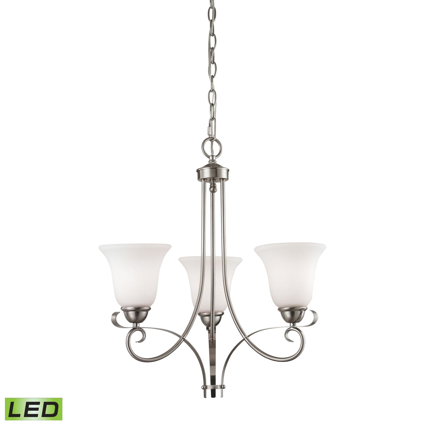 THOMAS 1003CH/20-LED Brighton 20'' Wide 3-Light Chandelier - Brushed Nickel