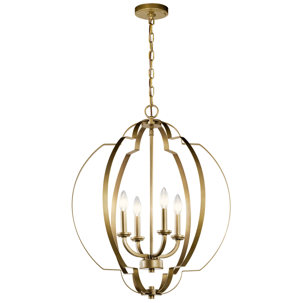 KICHLER 42138NBR Voleta 26.25" 4 Light Foyer Pendant Natural Brass