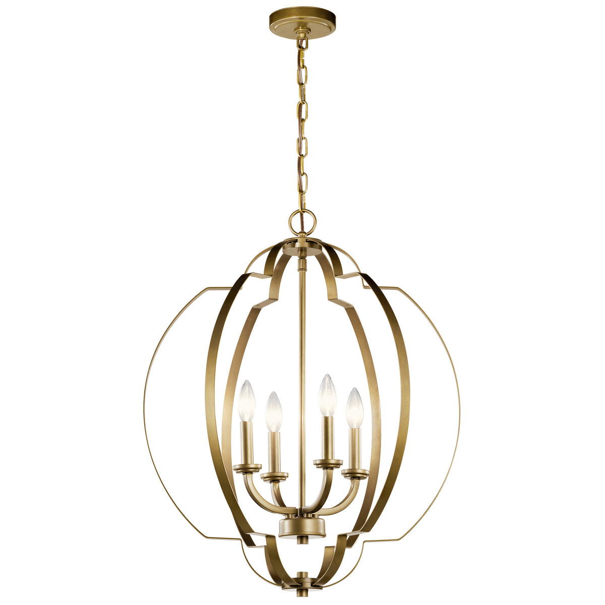 KICHLER 42138NBR Voleta 26.25" 4 Light Foyer Pendant Natural Brass