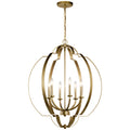 KICHLER 42139NBR Voleta 27.75" 6 Light Foyer Chandelier Natural Brass