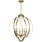 KICHLER 42139NBR Voleta 27.75" 6 Light Foyer Chandelier Natural Brass