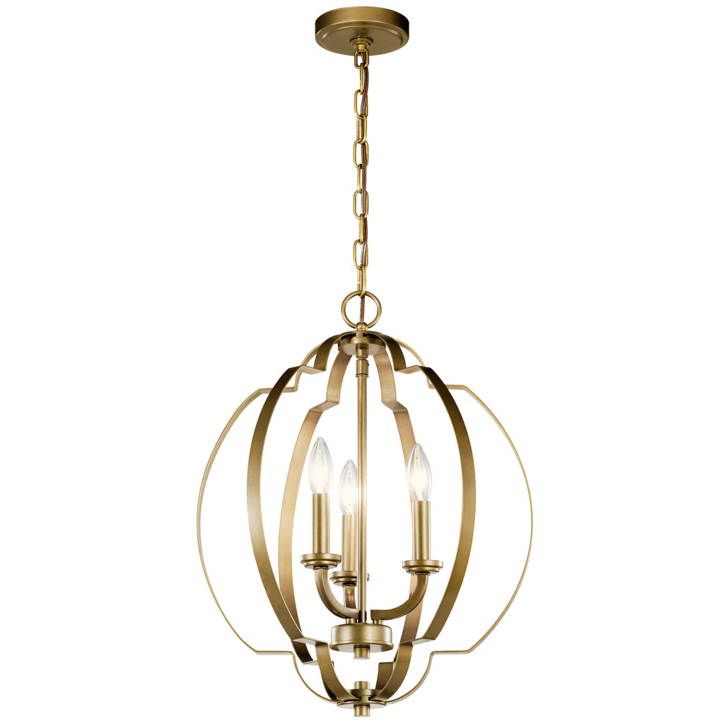 KICHLER 42140NBR Voleta 20.75" 3 Light Pendant Natural Brass