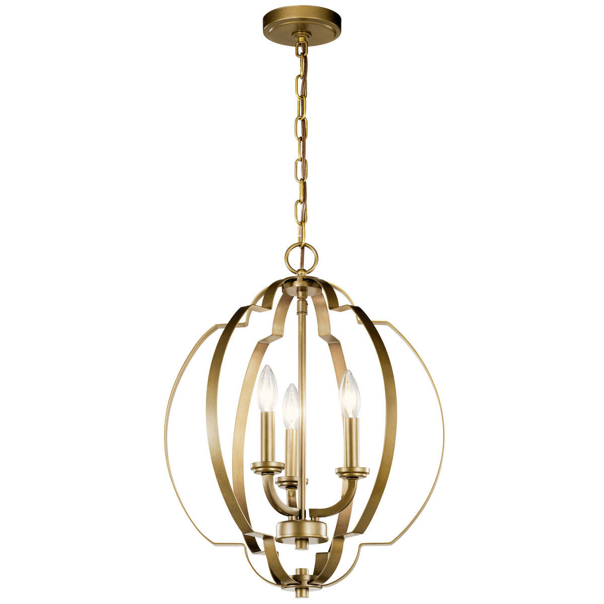 KICHLER 42140NBR Voleta 20.75" 3 Light Pendant Natural Brass