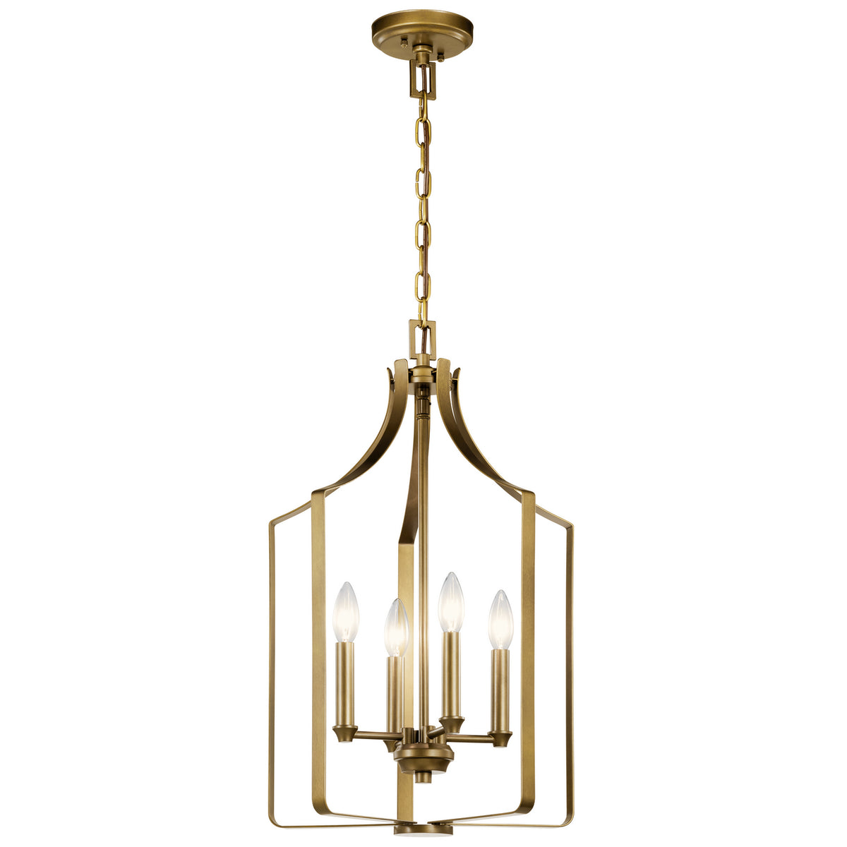 KICHLER 42496NBR Morrigan 15" 4 Light Mini Chandelier Natural Brass
