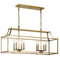 KICHLER 42497NBR Morrigan 40" 8 Light Linear Chandelier Natural Brass