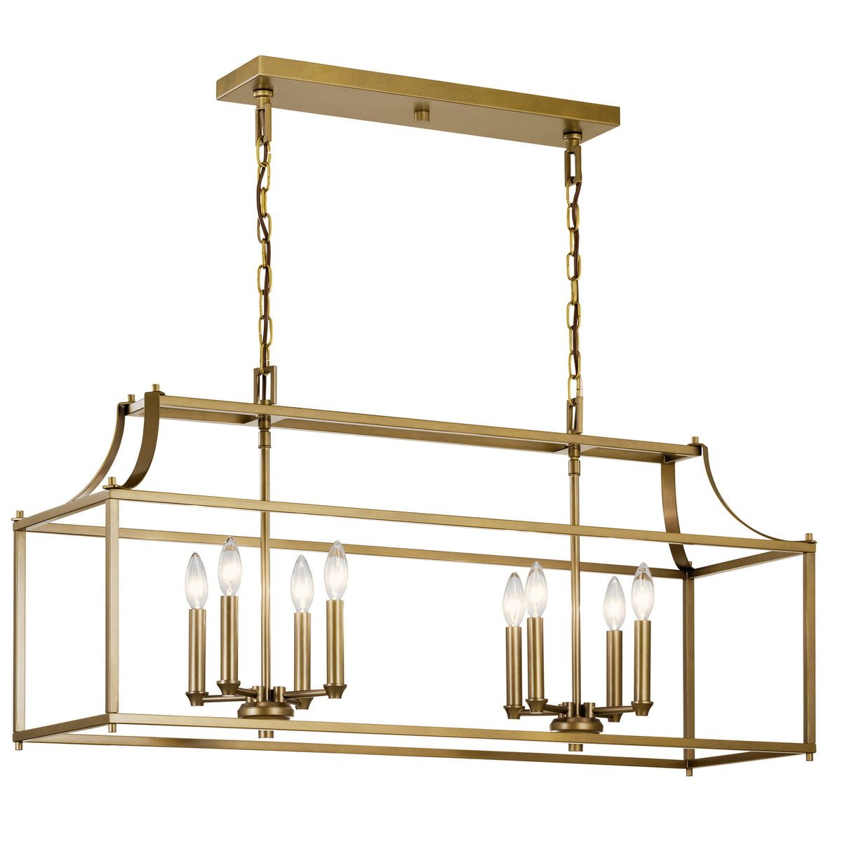 KICHLER 42497NBR Morrigan 40" 8 Light Linear Chandelier Natural Brass