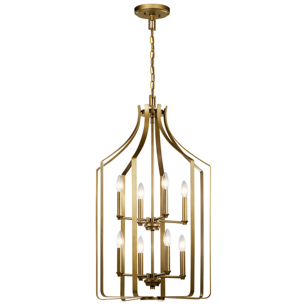 KICHLER 42498NBR Morrigan 19" 8 Light Foyer Chandelier Natural Bras