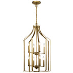 KICHLER 42498NBR Morrigan 19" 8 Light Foyer Chandelier Natural Bras
