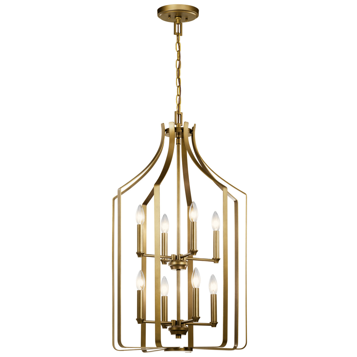 KICHLER 42498NBR Morrigan 19" 8 Light Foyer Chandelier Natural Bras