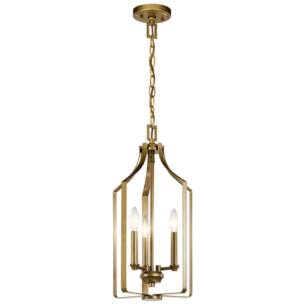 KICHLER 42499NBR Morrigan 21" 3 Light Foyer Pendant Natural Brass