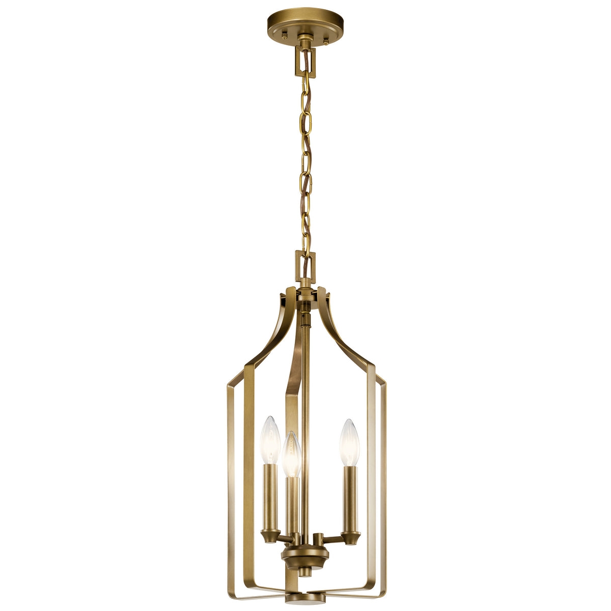 KICHLER 42499NBR Morrigan 21" 3 Light Foyer Pendant Natural Brass