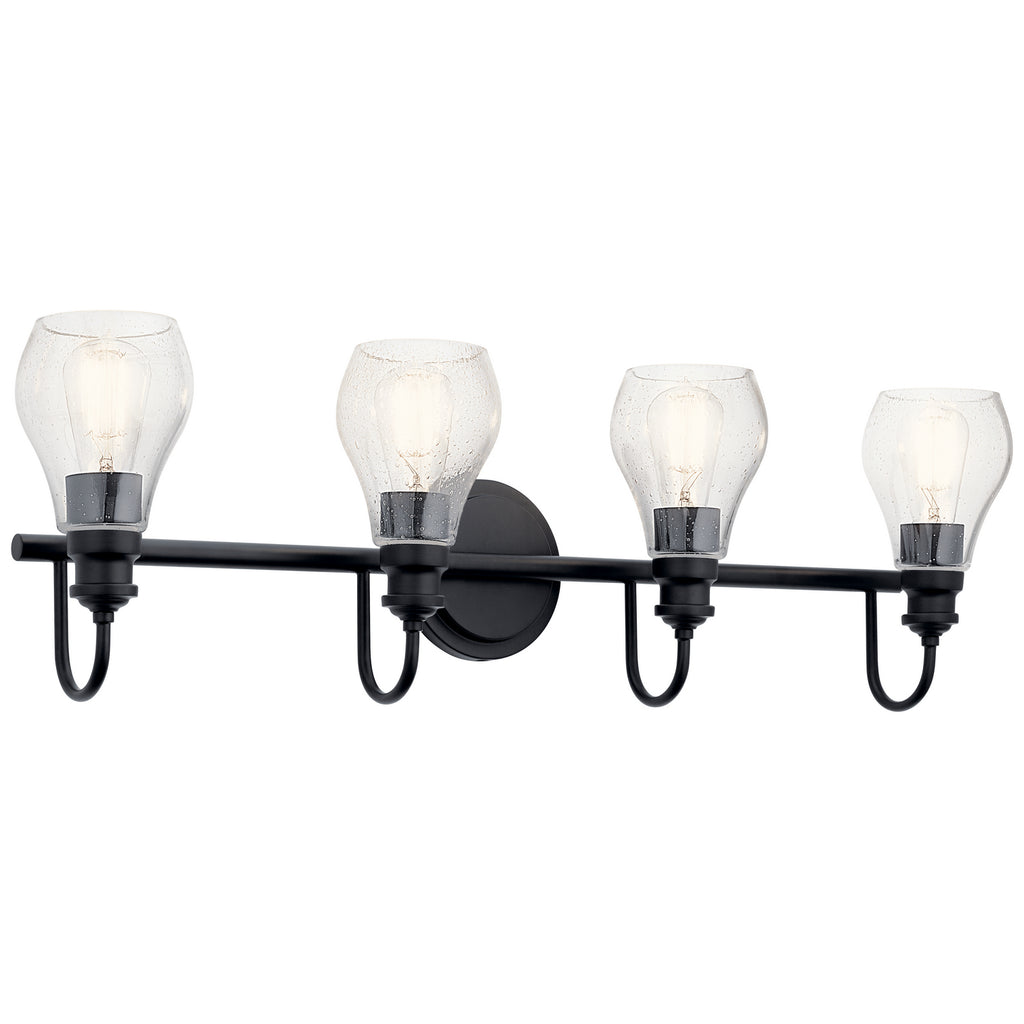 KICHLER 45393BK Greenbrier 4 Light Vanity Light Black