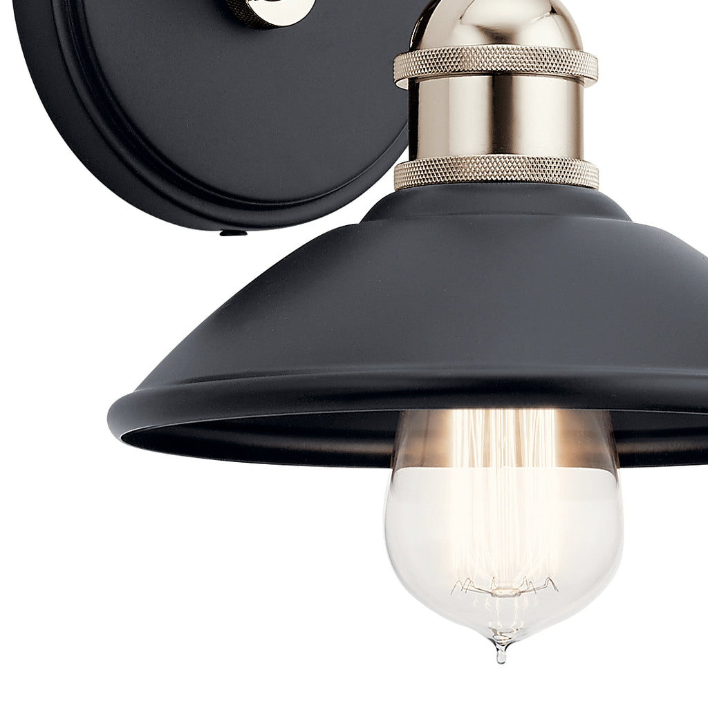 KICHLER 45943BK Clyde 1 Light Wall Sconce Black