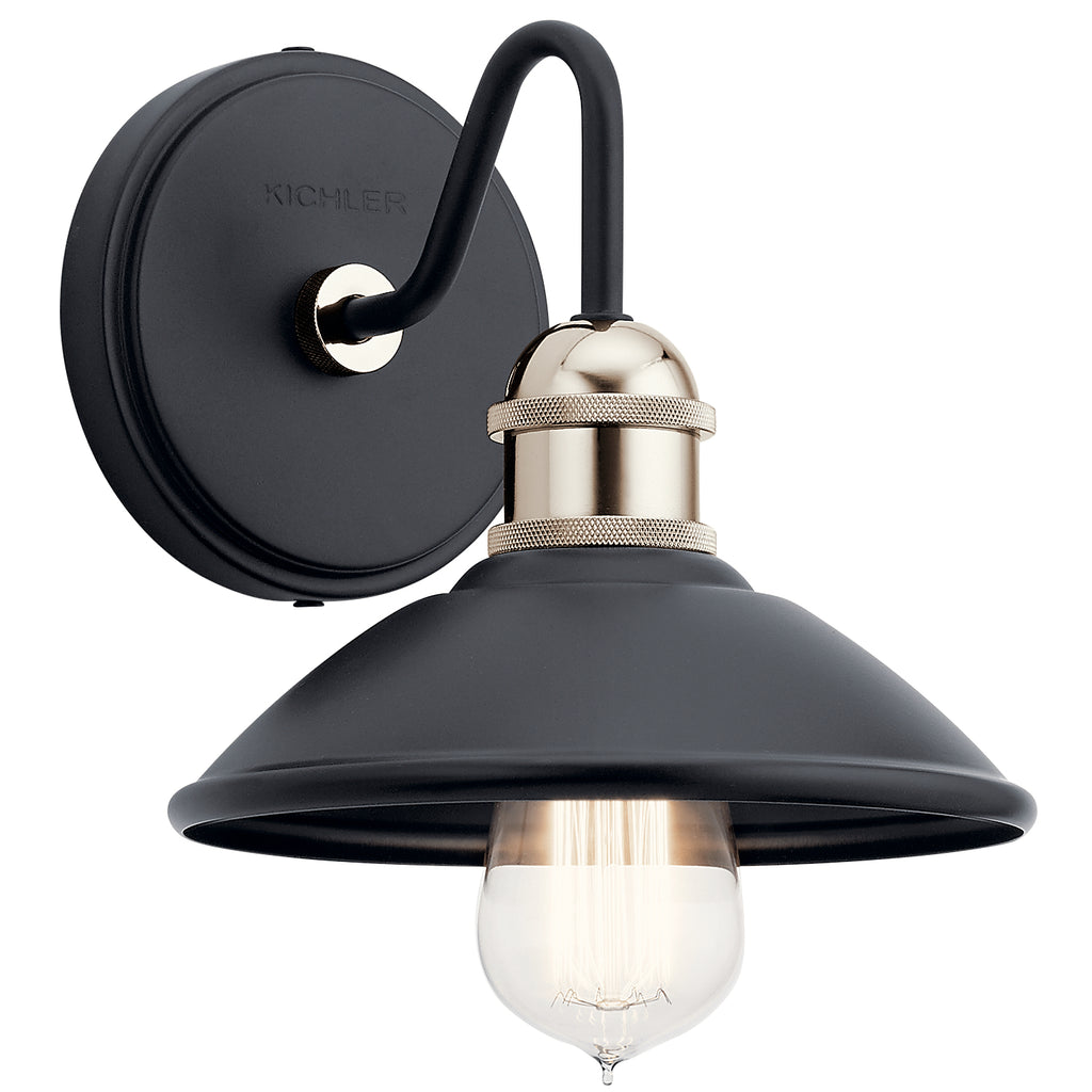 KICHLER 45943BK Clyde 1 Light Wall Sconce Black