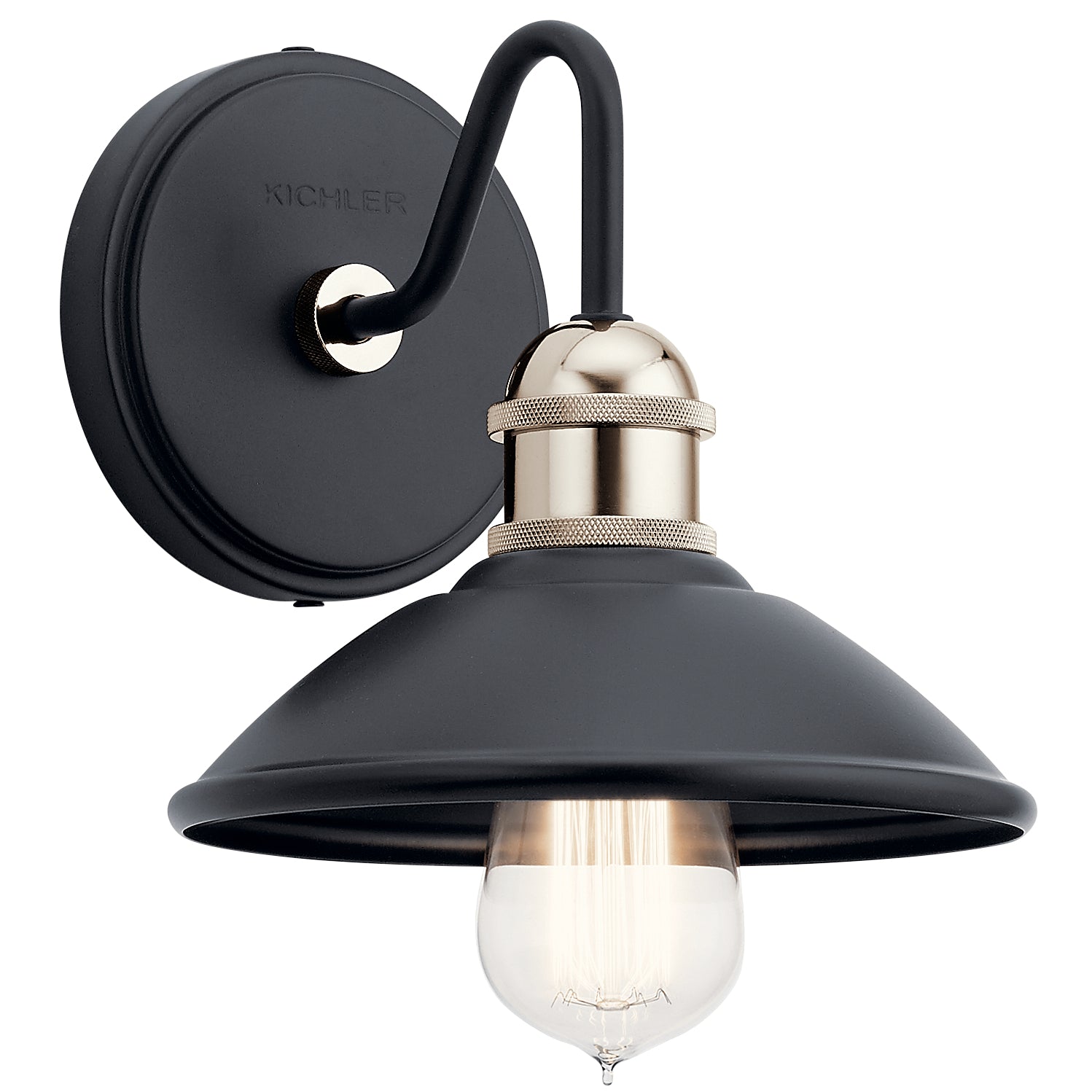 KICHLER 45943BK Clyde 1 Light Wall Sconce Black