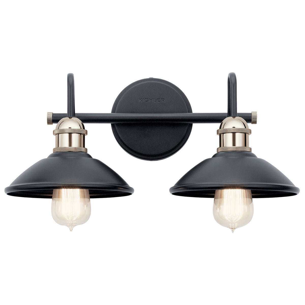 KICHLER 45944BK Clyde 2 Light Vanity Light Black