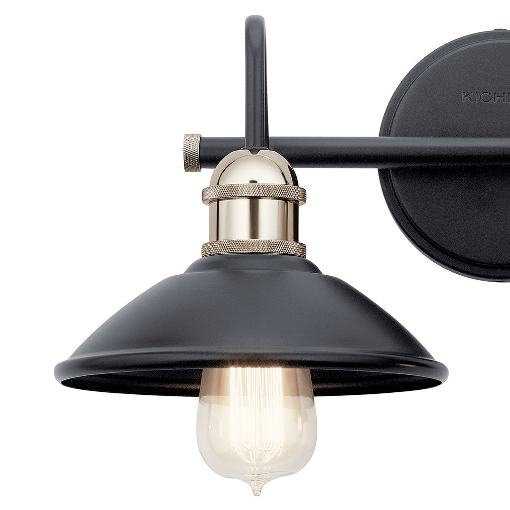 KICHLER 45944BK Clyde 2 Light Vanity Light Black
