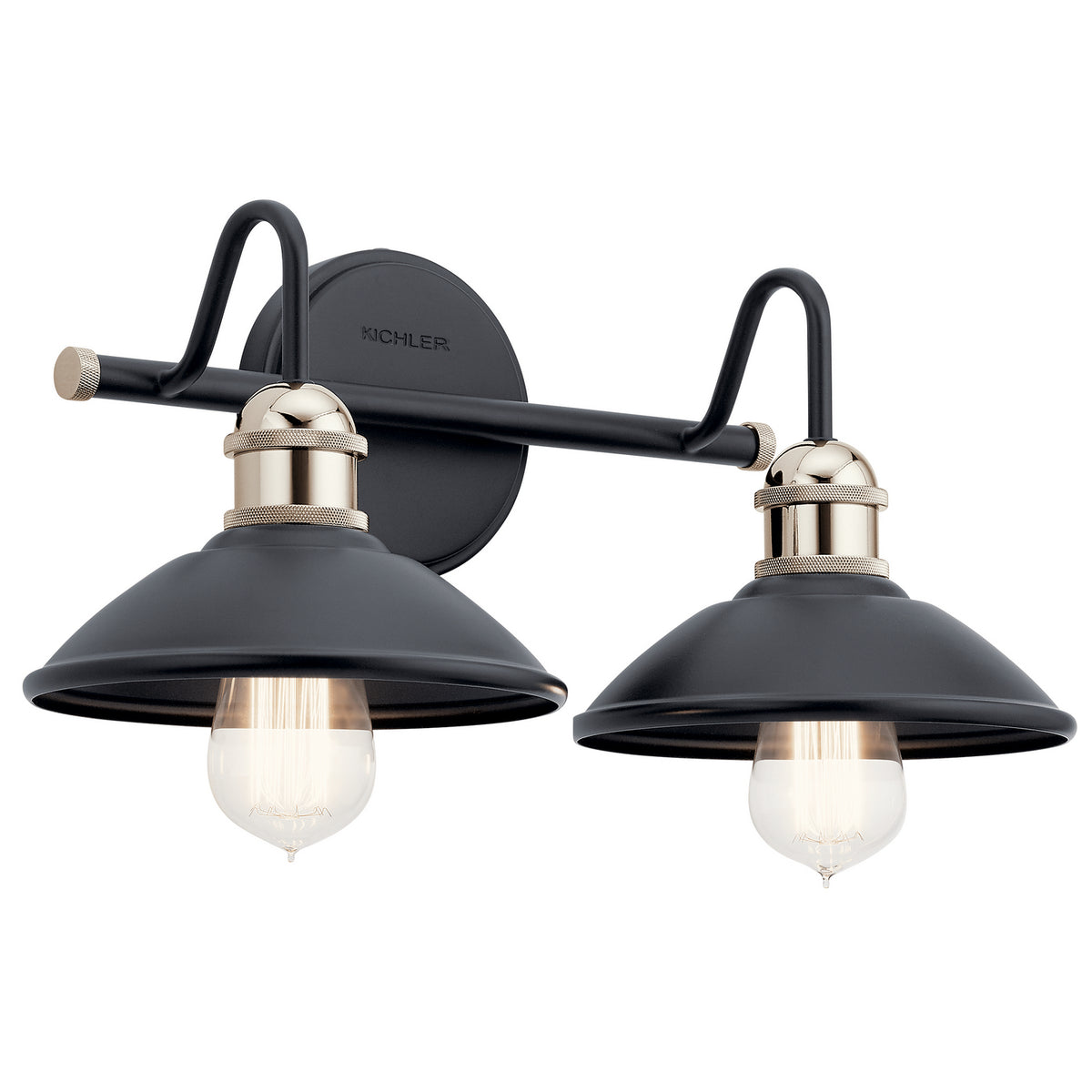 KICHLER 45944BK Clyde 2 Light Vanity Light Black