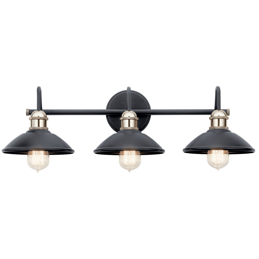 KICHLER 45945BK Clyde 3 Light Vanity Light Black