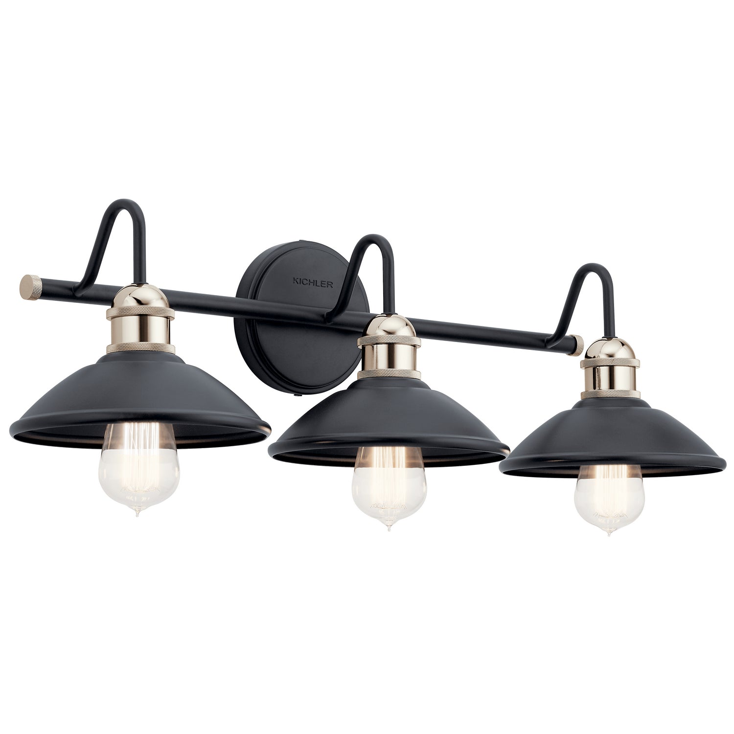 KICHLER 45945BK Clyde 3 Light Vanity Light Black