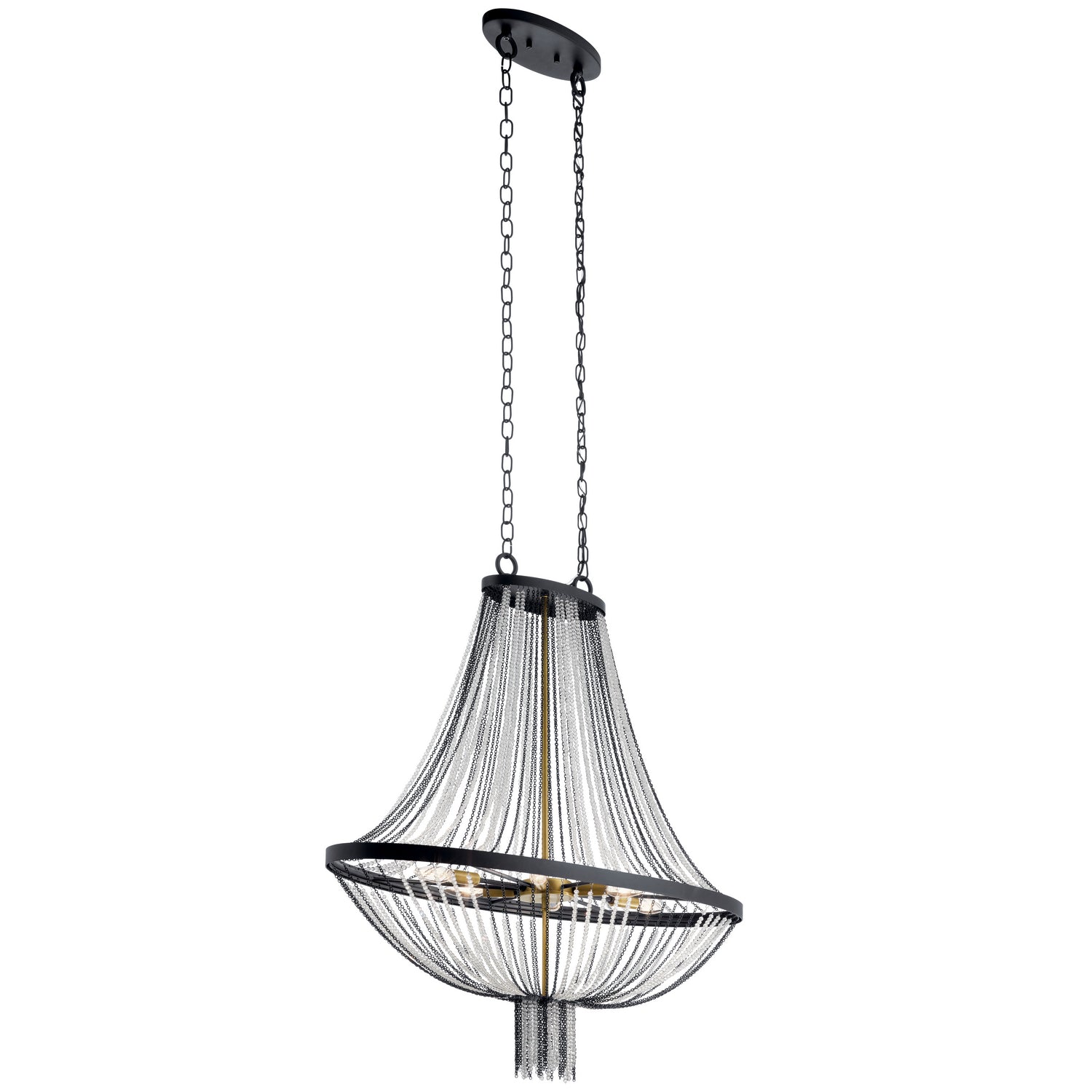 KICHLER 52048BKT Alexia 39.5" 5 Light Foyer Chandelier with Crystal Beads in Textured Black