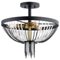 KICHLER 52049BKT Alexia 16" 3 Light Semi Flush with Crystal Beads in Textured Black