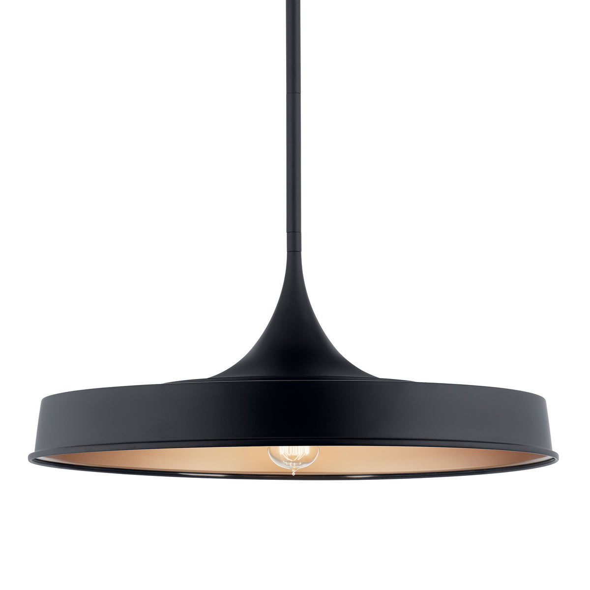KICHLER 52096BK Elias 9.75" 1 Light Convertible Pendant Black