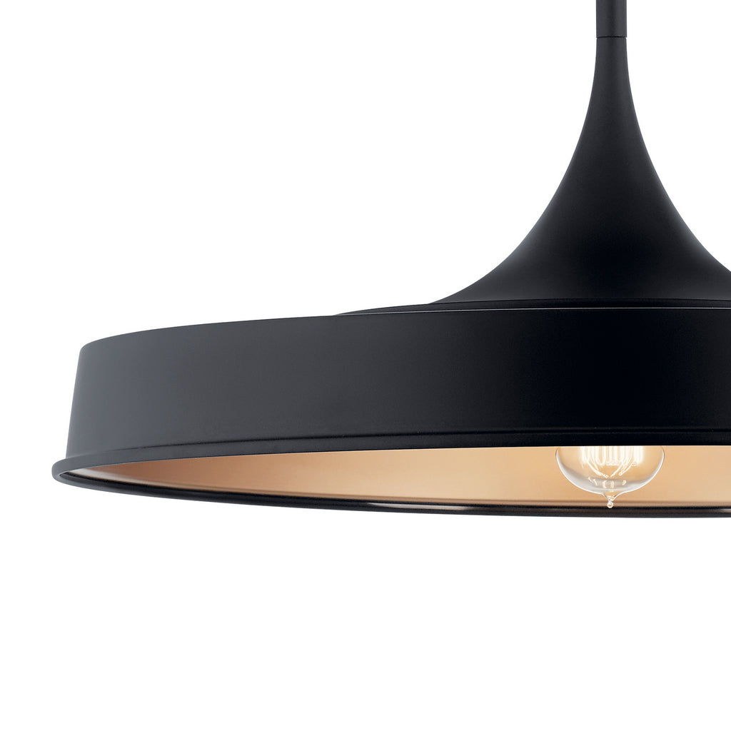 KICHLER 52096BK Elias 9.75" 1 Light Convertible Pendant Black