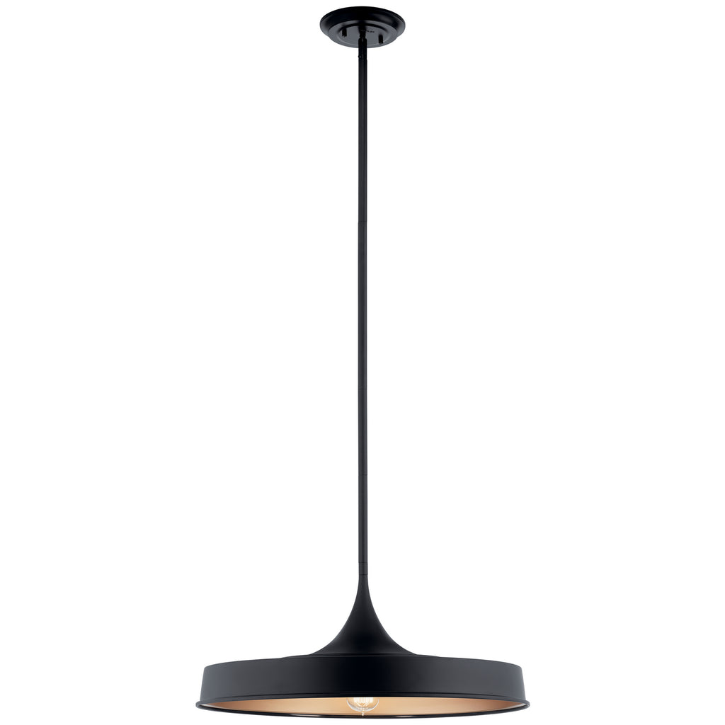 KICHLER 52096BK Elias 9.75" 1 Light Convertible Pendant Black