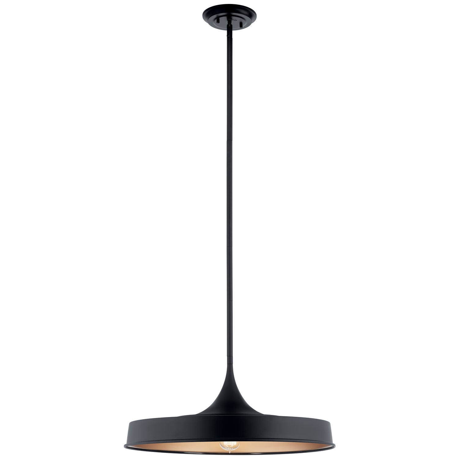 KICHLER 52096BK Elias 9.75" 1 Light Convertible Pendant Black
