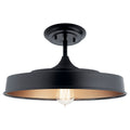 KICHLER 52098BK Elias 16" 1 Light Semi Flush Black
