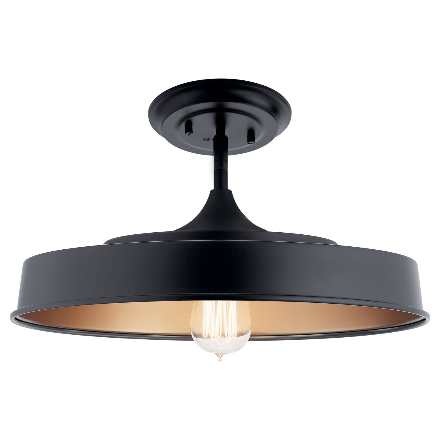 KICHLER 52098BK Elias 16" 1 Light Semi Flush Black