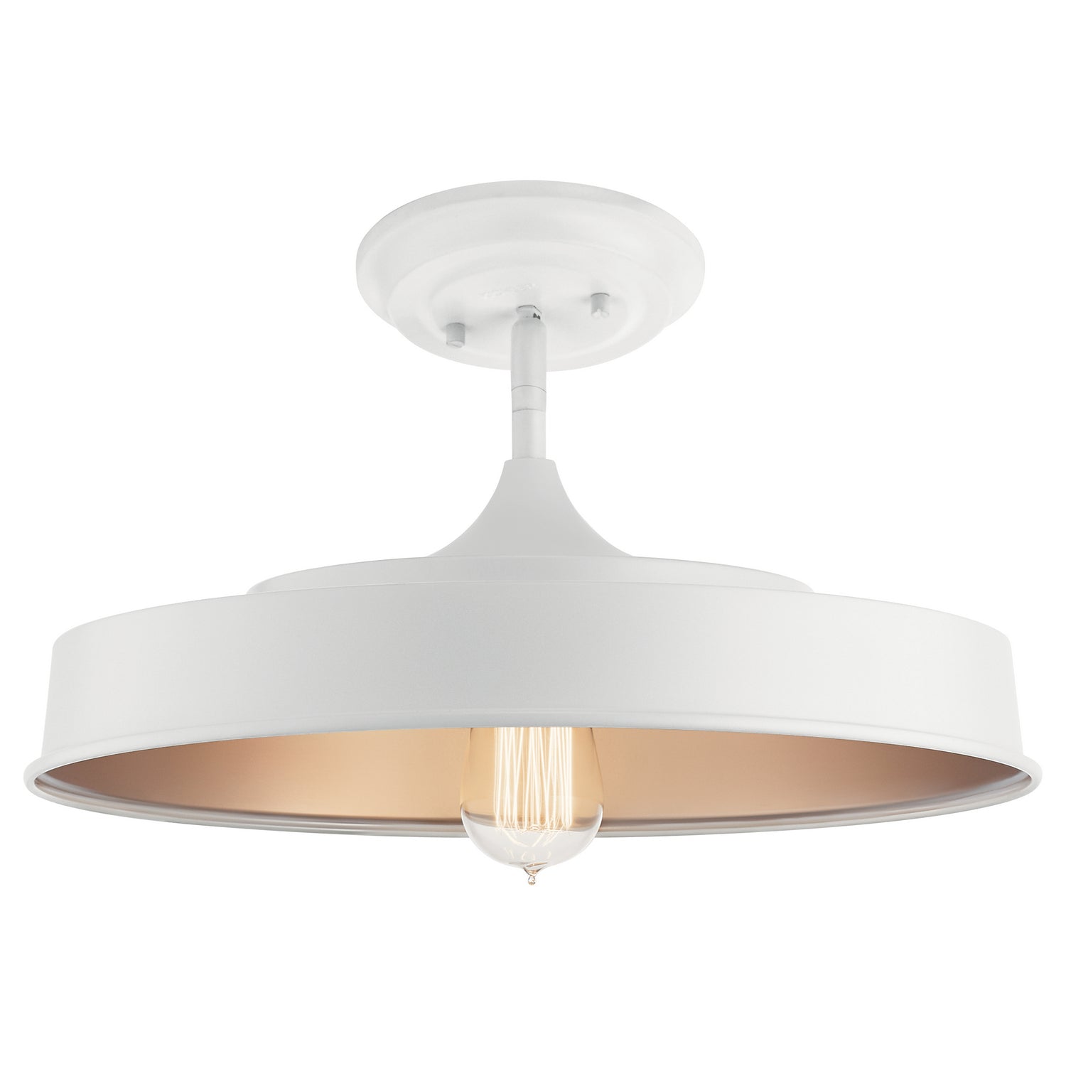 KICHLER 52098WH Elias 16" 1 Light Semi Flush White