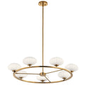 KICHLER 52225FXG Pim 40" 7 Light Round Chandelier with Satin Etched Cased Opal Glass in Fox Gold