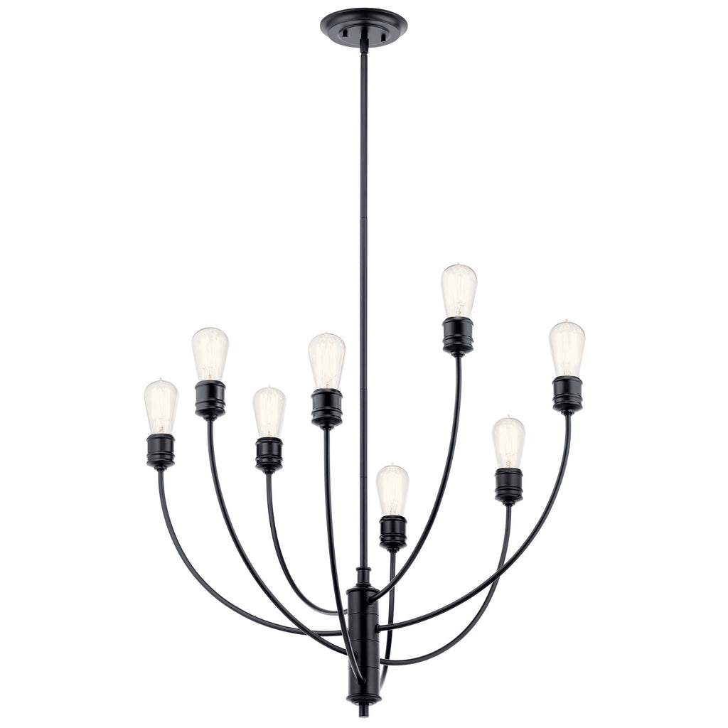 KICHLER 52255BK Hatton Eight Light Chandelier Black