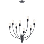 KICHLER 52255BK Hatton Eight Light Chandelier Black