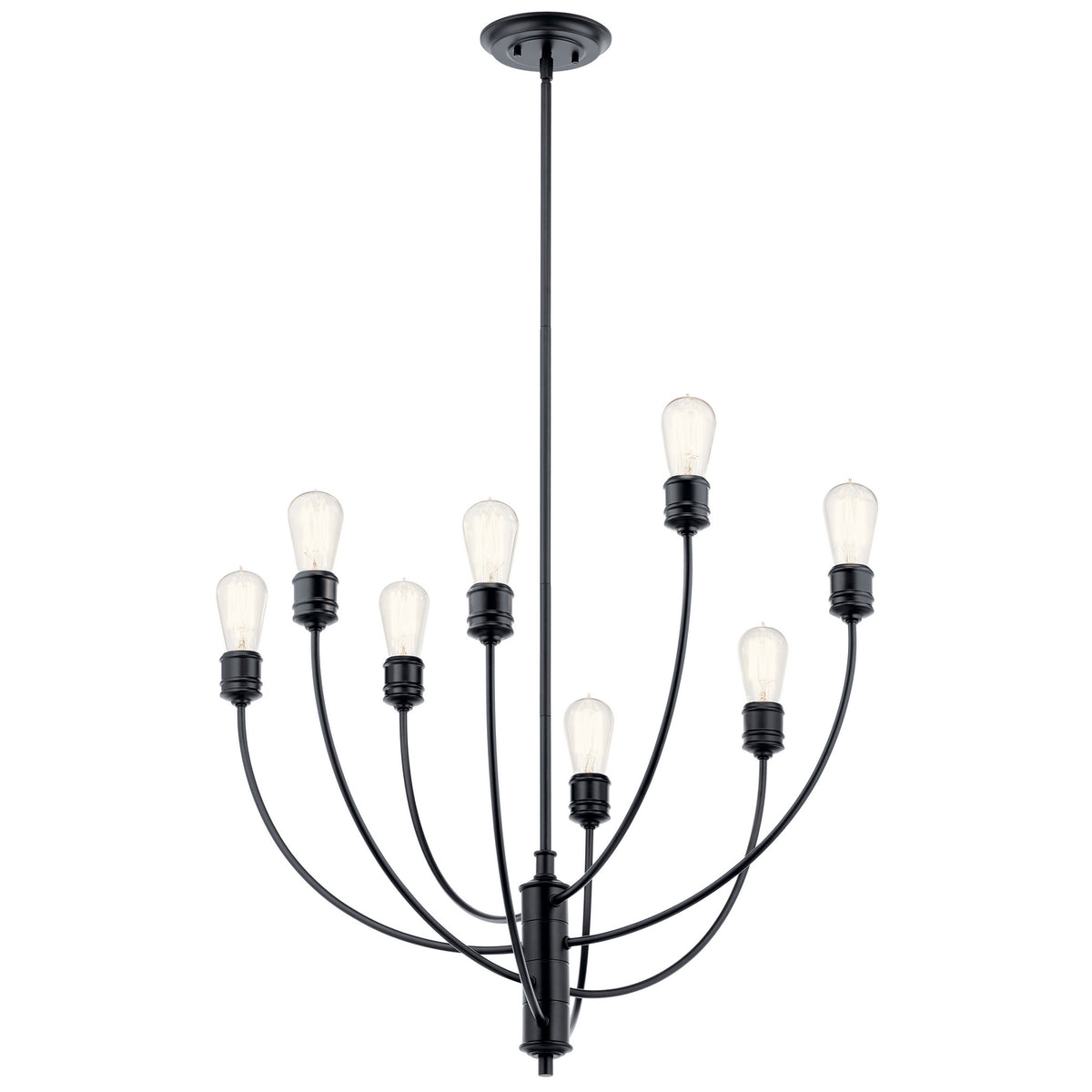 KICHLER 52255BK Hatton Eight Light Chandelier Black