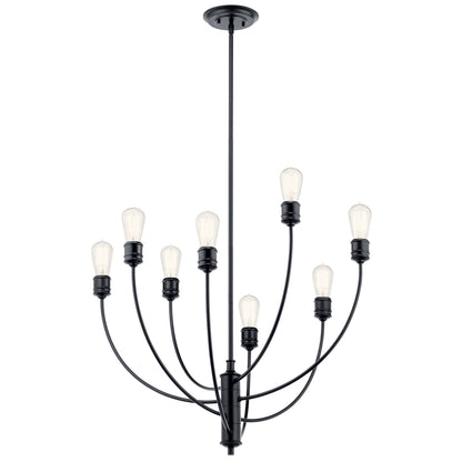 KICHLER 52255BK Hatton Eight Light Chandelier Black