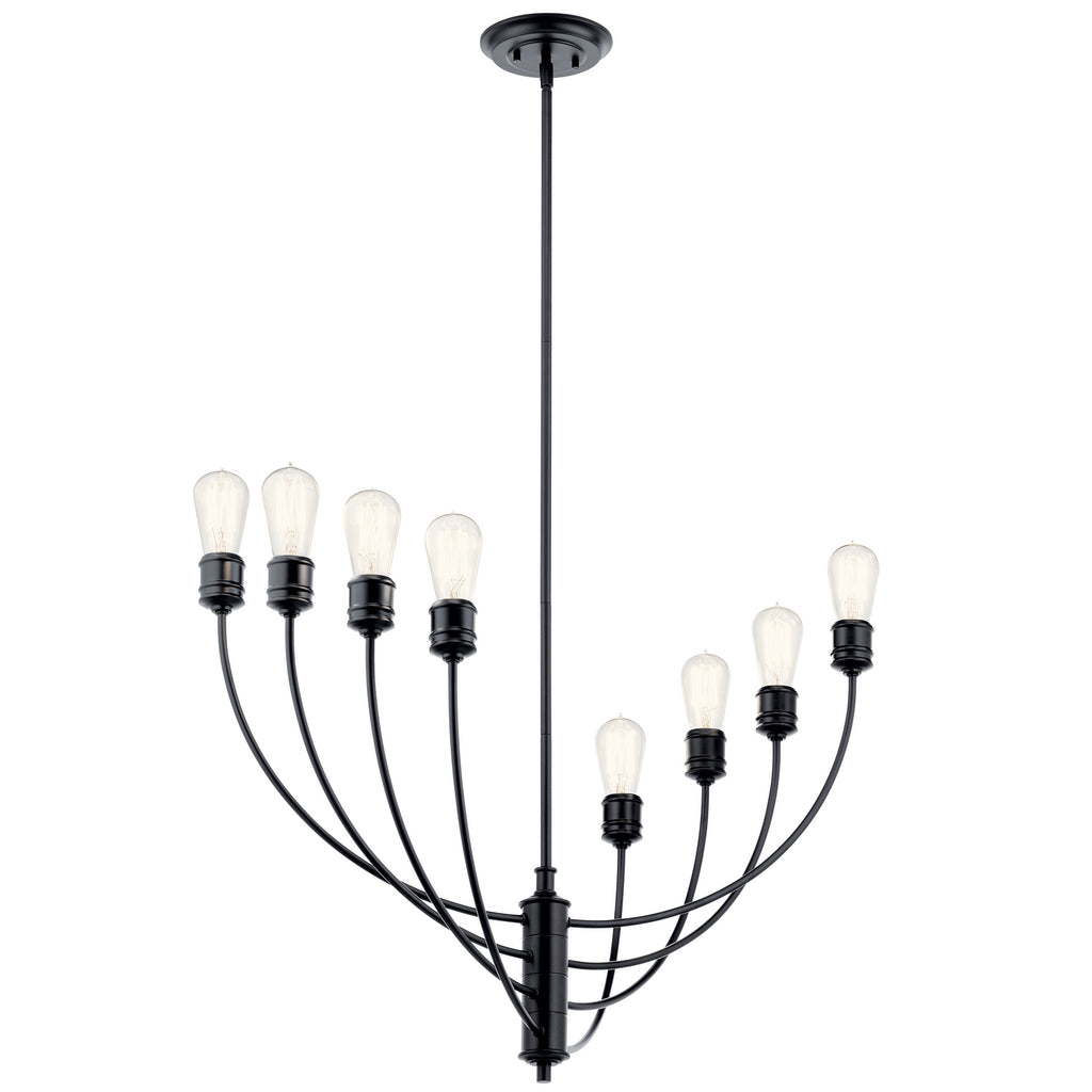 KICHLER 52255BK Hatton Eight Light Chandelier Black