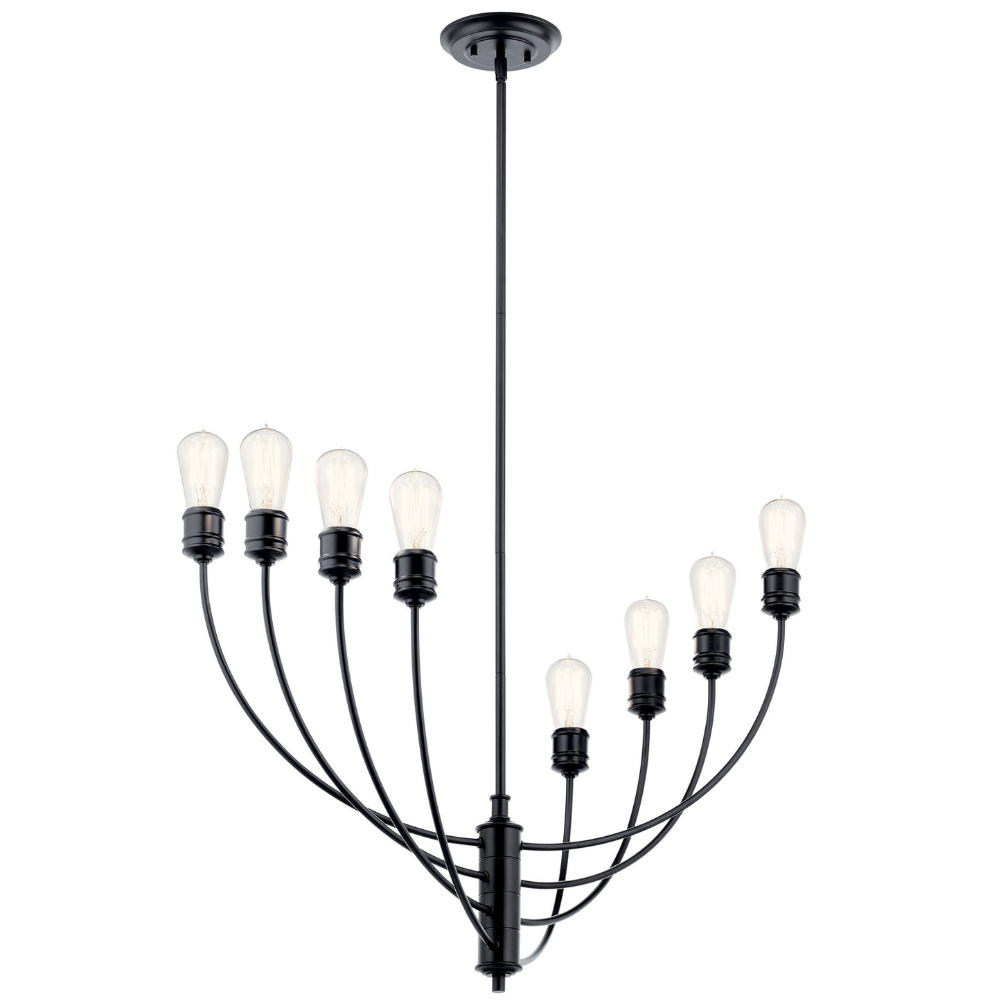KICHLER 52255BK Hatton Eight Light Chandelier Black